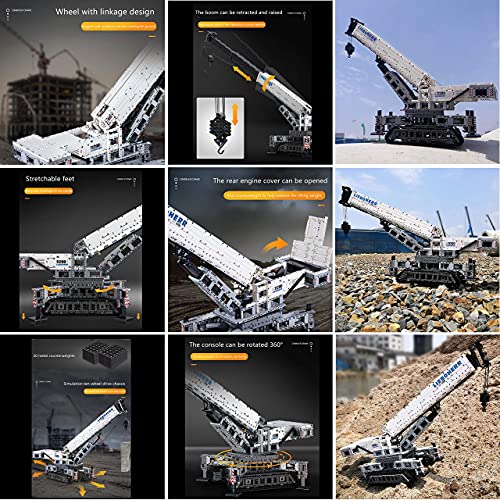 n.g. Home Decor Technic Liebherr LTR 11200 Raupenkran 12 Motoren und 4000 Steine - Kompatibel mit Lego – Bild 4