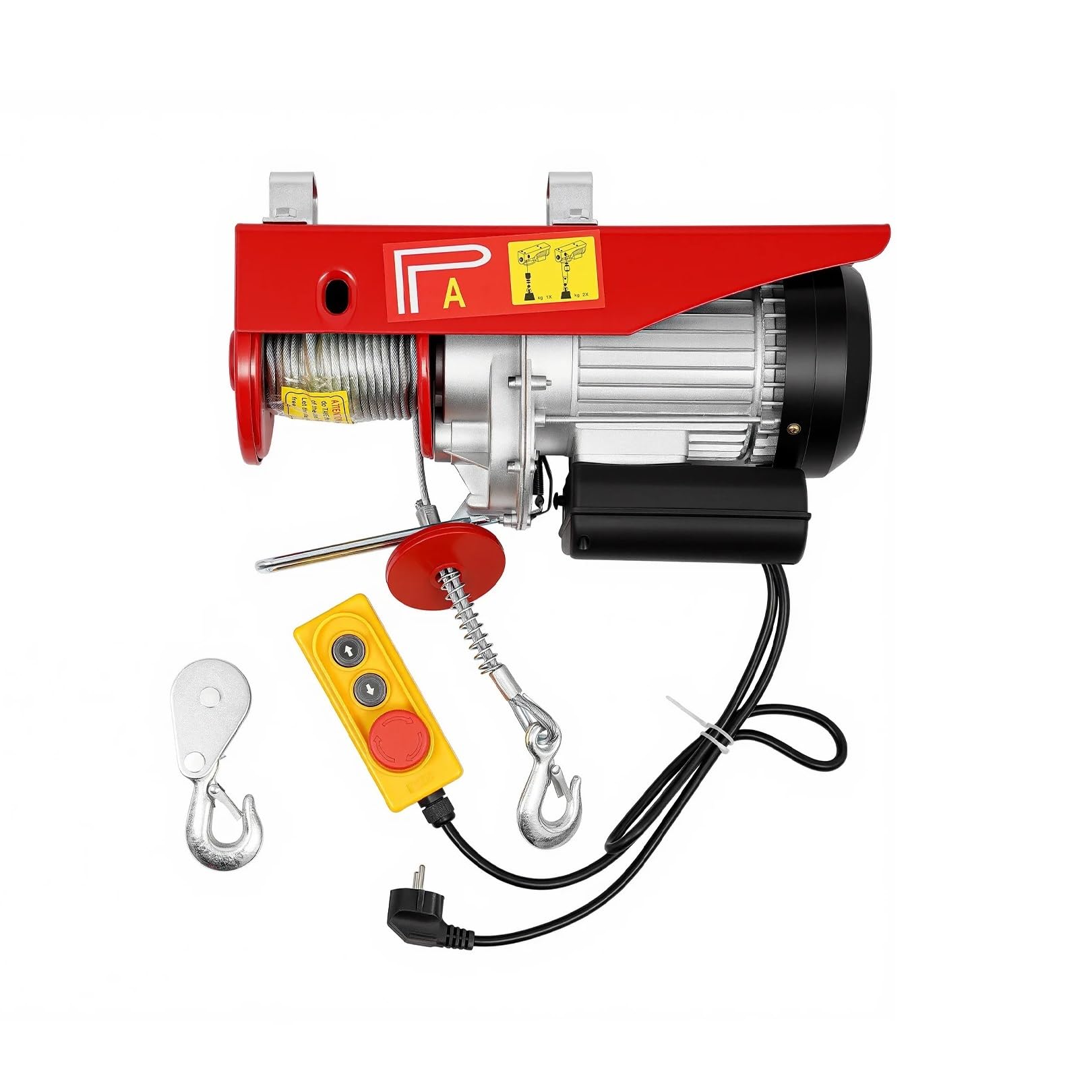 Argani elettrici 400-800 kg Paranco elettrico di sollevamento doppie imbracature gru verricello per barca auto garage ascensore con telecomando cablato Paranco Elettrico da Puleggia