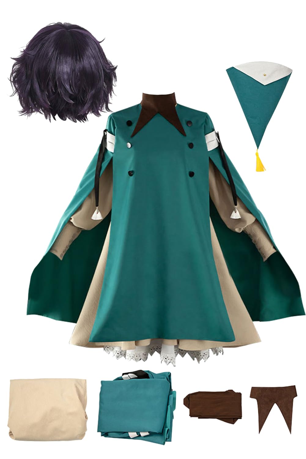 Daiendi Hat Atelier Cosplay Anime Cosplay Women's Dress Witch Costume Atelier Agott Wig Set Halloween Carnival XL