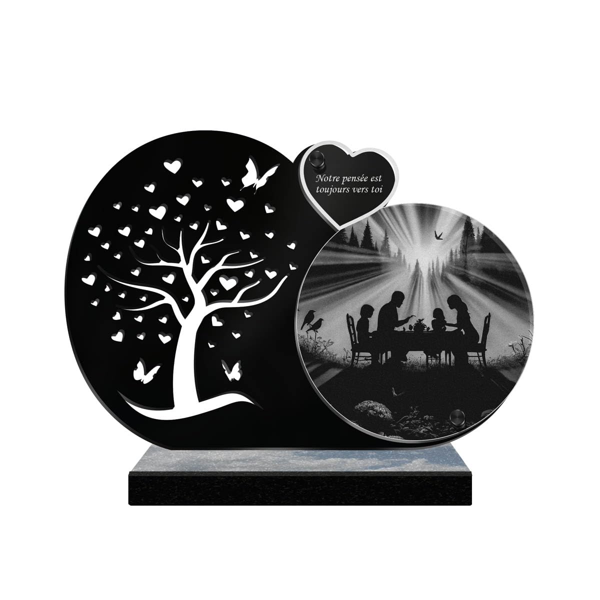 Plaque funéraire gravée au laser Eternel, un hommage d'amour éternel pour honorer votre famille