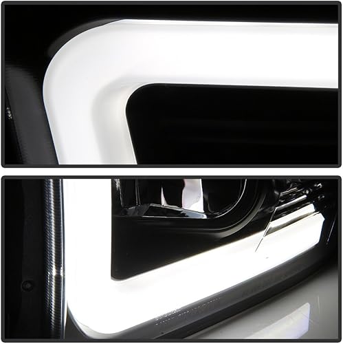 Miniatura 9 de ACANII - Para Dodge Ram 1500 2500 3500 LED negro 2009-2018 proyector de tubo faros delanteros lado del conductor y del pasajero