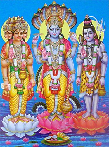 Crafts of IndiaThe trio : brahma, vishnu, mahesh poster-reprint on paper-(20X16 inches)