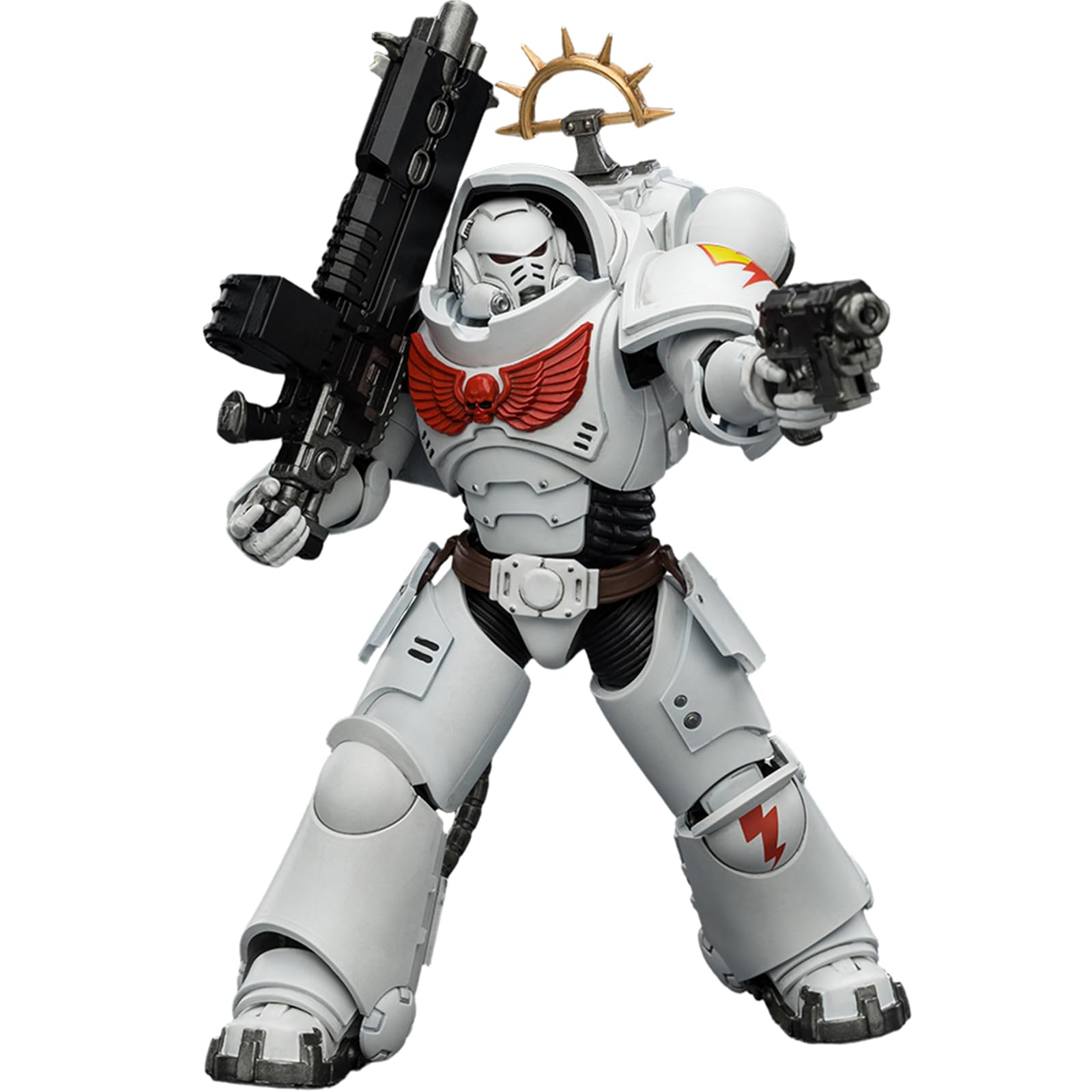 JOYTOY Warhammer 40k Space Marine 2, Game Edition White Scars Heavy Intercessor with Heavy Bolt Rifle and Bolt Pistol 1/18 Action Figure Collect And Display Model