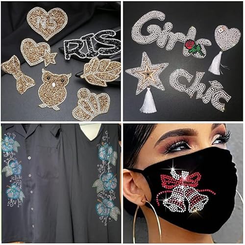 Glteck Hotfix Applicator, Bedazzler Kit With 5784 Pcs Rhinestones For Crafts, Diy Hot Fix Rhinestone Applicator Wand Setter Tool With 7 Tips, 6 Pattern Templates, Gloves, Tweezers & Cleaning Brush #TOP5