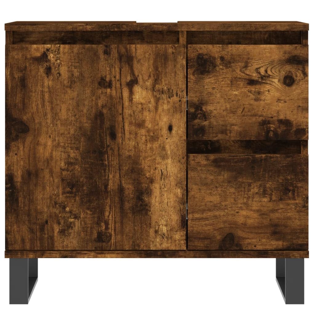 Szafka łazienkowa, dąb wędzony, 65 x 33 x 60 cm, materiał drewnopochodny, szafka łazienkowa, meble łazienkowe, szafka łazienkowa