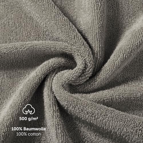 Blumtal Premium Frottier Handtücher Set 4 teilig 100% Baumwolle - Oeko-TEX zertifiziertes Towel 4X (50x100 cm) - Ultra saugstarkes Frottier Handtücher Set waschbar °60 - Handtücher Grau – Bild 7