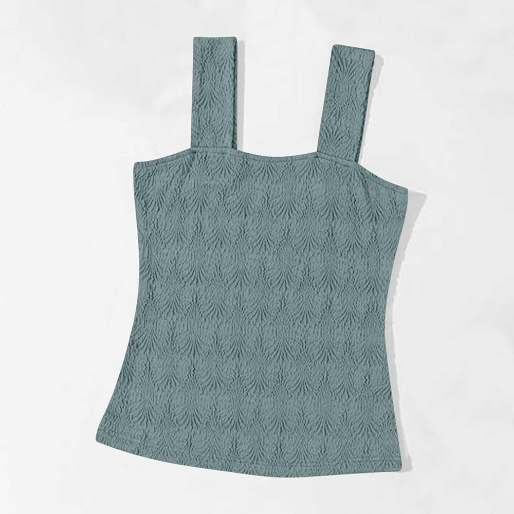 トップス HIAND Bicolor jacquard camisole Women's Sleeveless Floral Jacquard Cami Tank Tops Wide Shouder