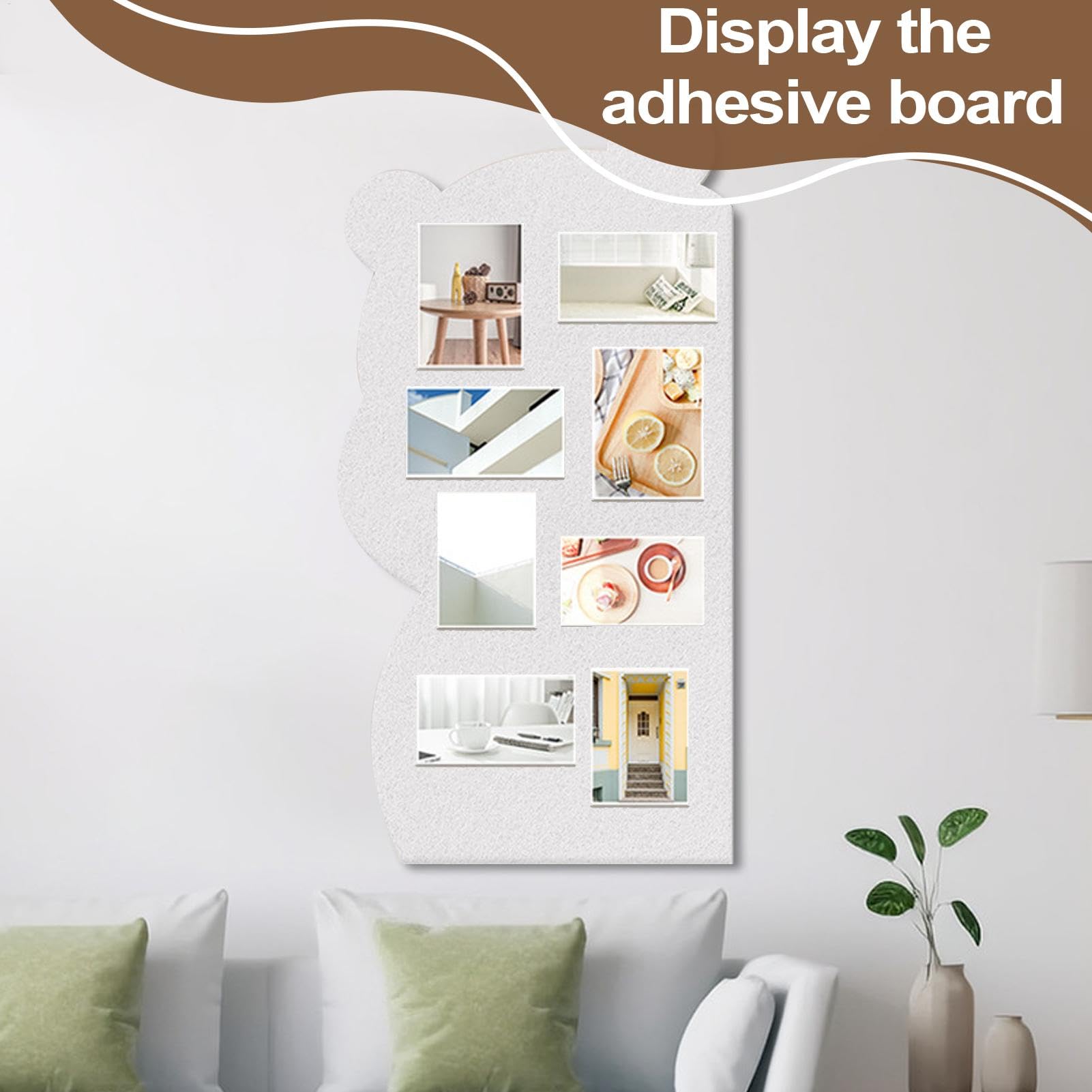 Tablón de anuncios de fieltro, paneles de chinchetas decorativos | panel de anuncios de pared, soporte de fotos multiusos para sala de estar y dormitorio