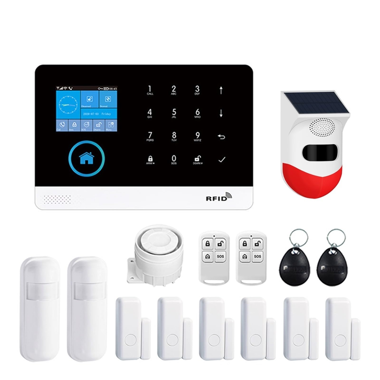 Sistemi Allarme Casa Di Allarme Sicurezza Domestica Wireless WIFI GSM For Kit Host Antifurto Smart Life House App Control(Set-E)