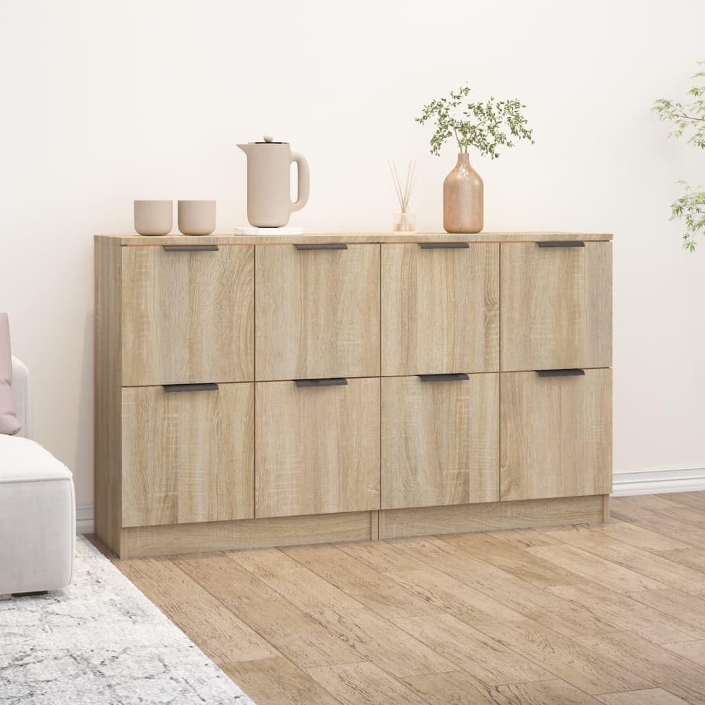 vidaXL Buffets 2 pcs Armoires de Rangement Organisateurs de Maison Meubles de Rangement Armoires de Salon 60x30x70 cm Chêne Sonoma Bois d'Ingénierie