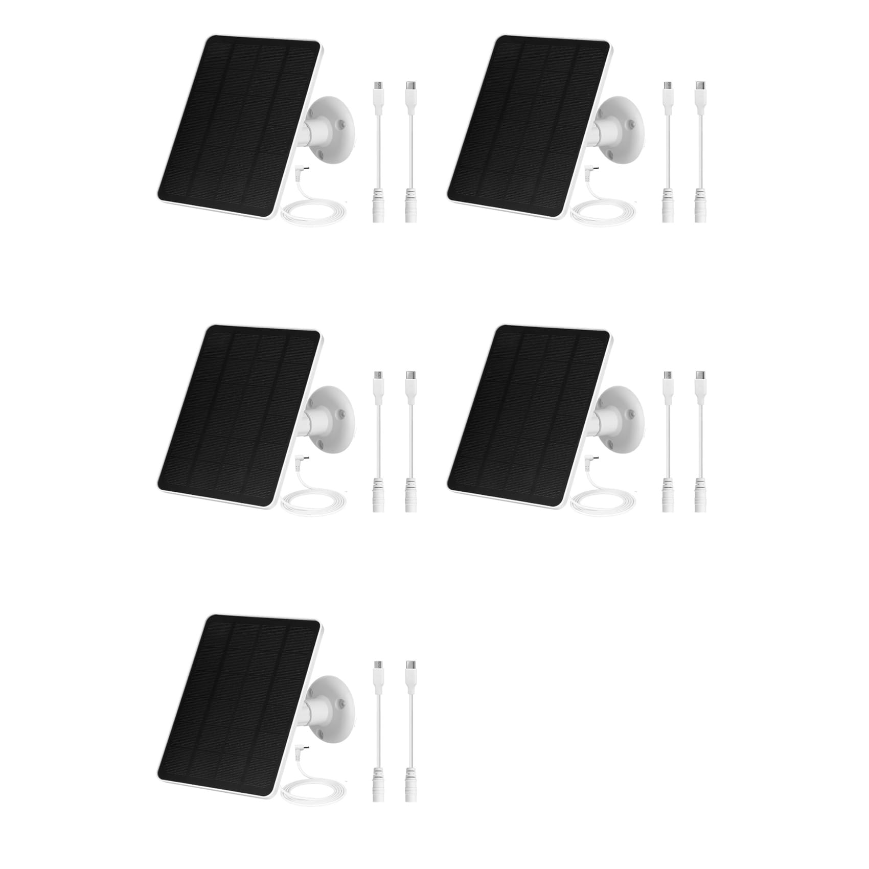 Jnchdghwa White 5X Solar Panel For Outdoor Security Camera,5W Waterproof Solar Panels Charger For Ring Spotlight Cam Plus/Pro