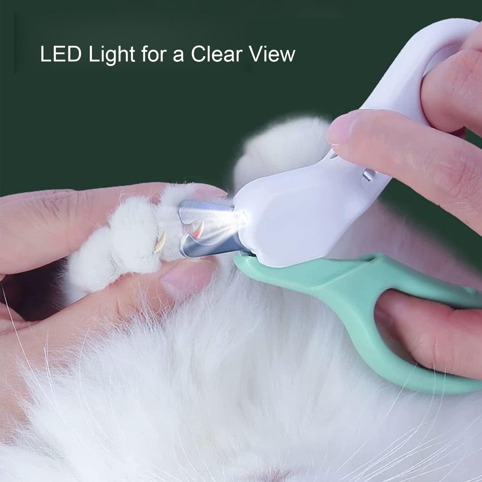 zalati Cat Nail Clipper Small Dog Nail Trimmer with Dual Mode LED Light for Pets Nail Health Care - Image 2