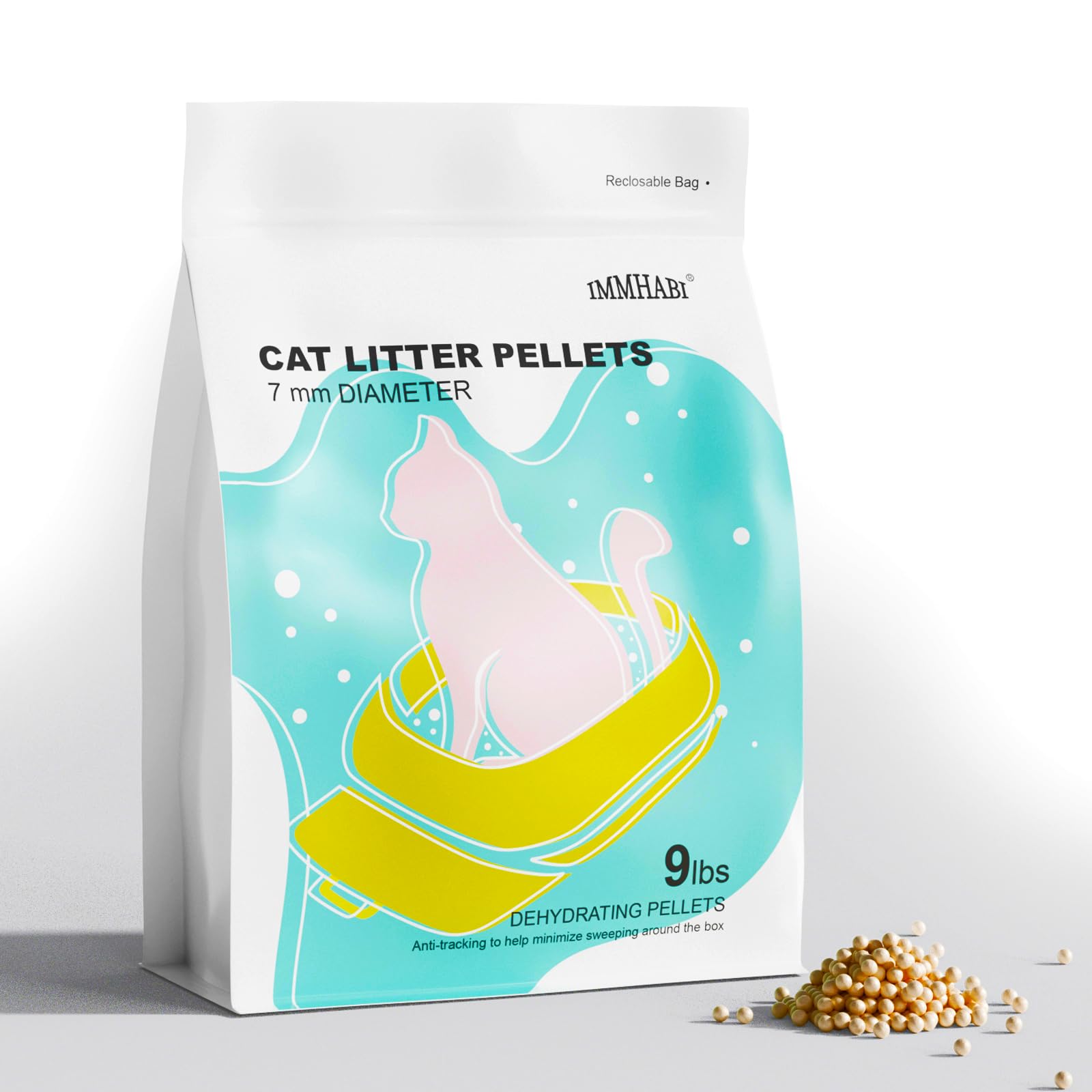 Recambios genéricos de pellets de arena para gatos, 9 libras, exclusivamente para sistemas de caja de arena de doble capa, deshidratante, control de olores de larga duración