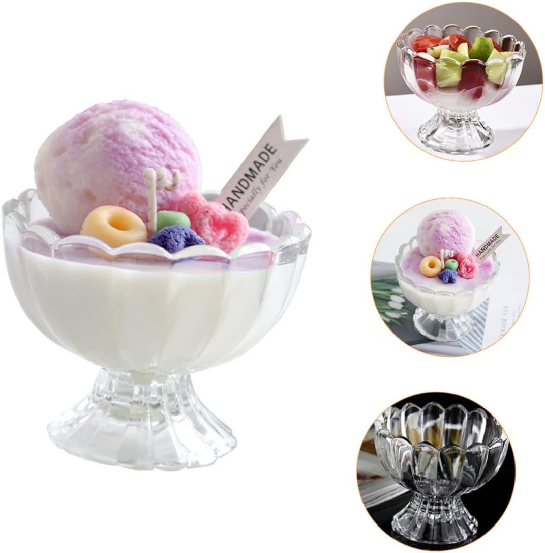 VALICLUD 6Pcs Transparent Ice Cream Cups Jelly and Pudding Holders for Home Cafes Restaurants and Parties Elegant Design for Desserts and Snacks