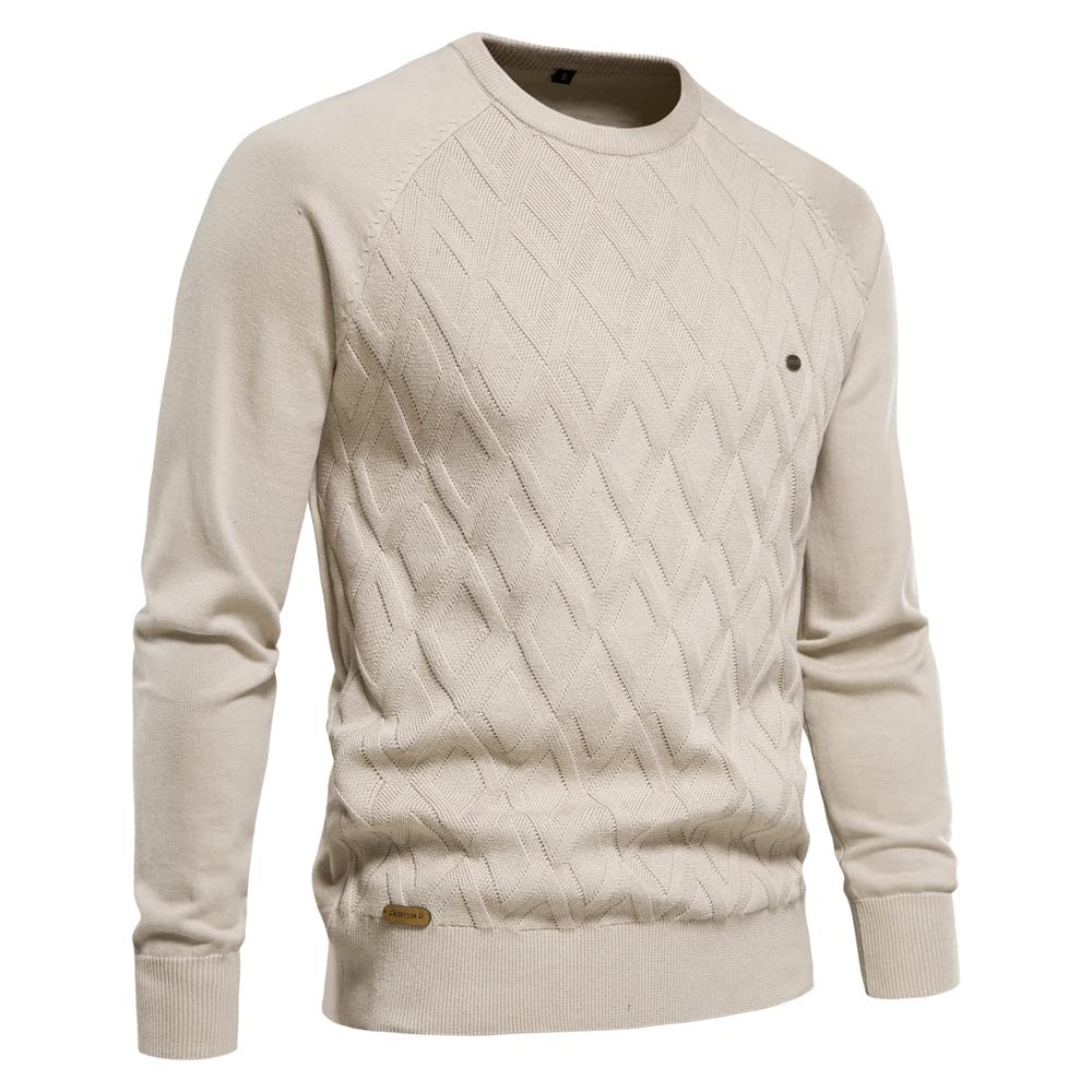 Maglione Uomo In Cotone Misto Autunno Inverno – Morbido, Caldo E Versatile – Tinta Unita
