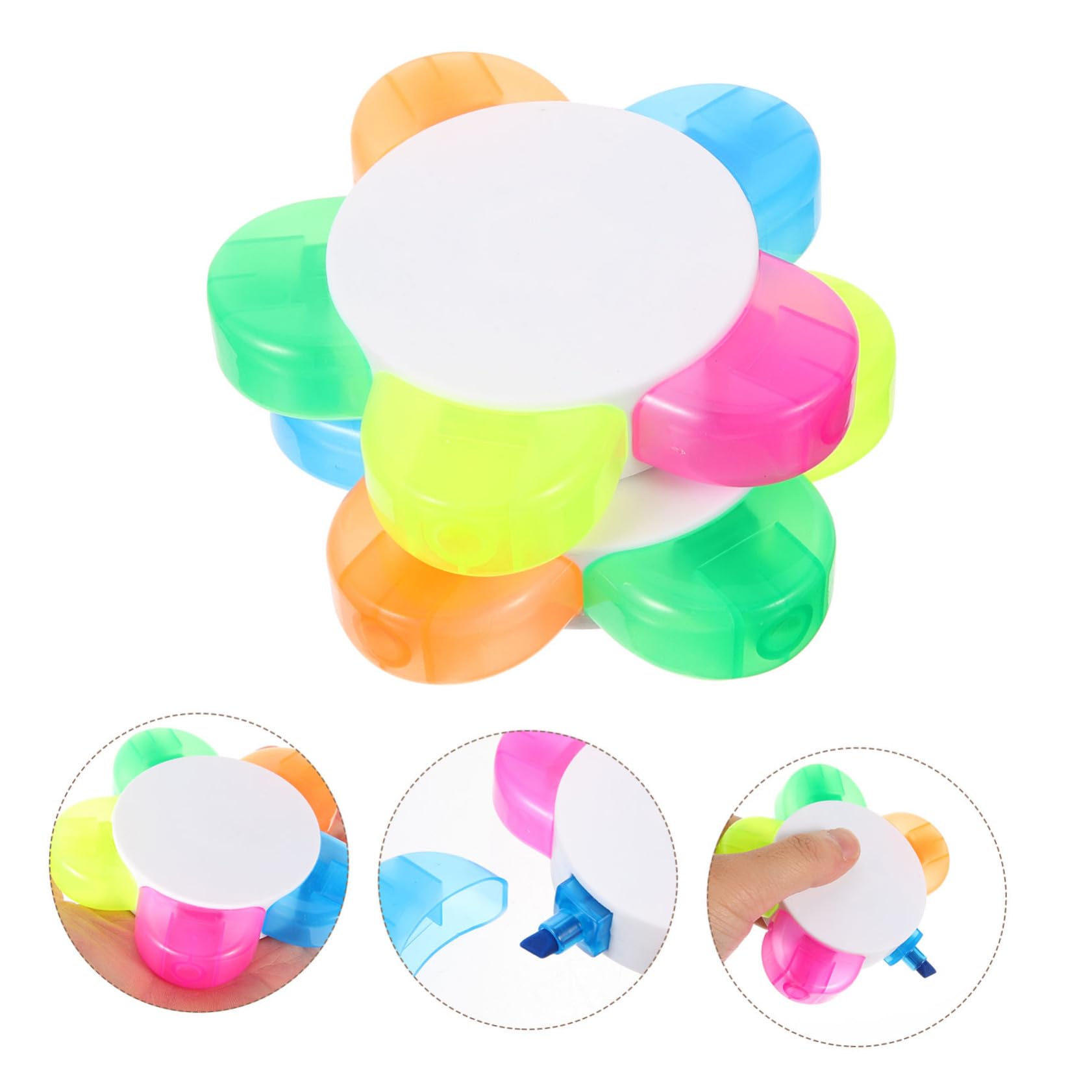 HOMSFOU 10 Stück Petal Highlighter Stifte Fluoreszierende Textmarker mit Blumenblatt-design Langlebige Marker für Schule Büro Studium und Notizenorganisation