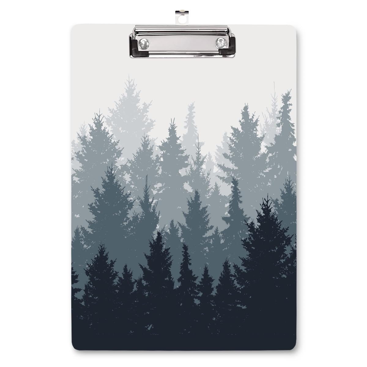 WAVEYU Fashion Cute Clipboard, Decorative Office School Hardboard Wood Nursing Clip Board for Standard A4 Letter Size for Students, Women, Men and Kids, 12.5"x 9", Forest Pattern