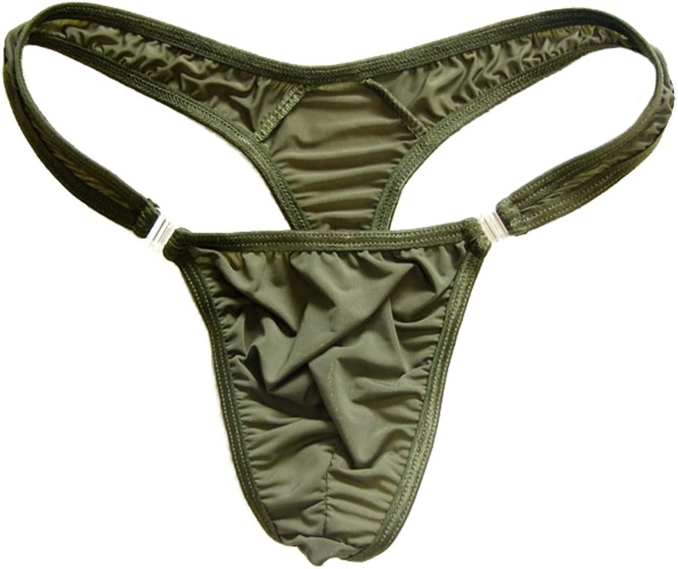 WenMei Men's Bikini Boxer Briefs trip Thongs G-string milk silk Underwear Shorts XS-M Size