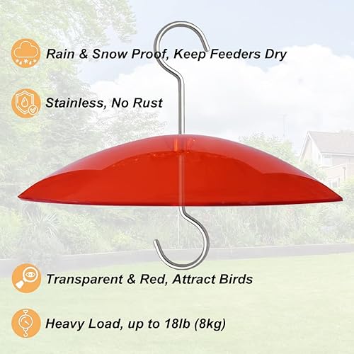 Miniatura 7 de Mini protector contra el clima de 8" para comedero de pájaros - Cubierta protectora pequeña de cúpula contra la lluviala nieveel sol - diámetro