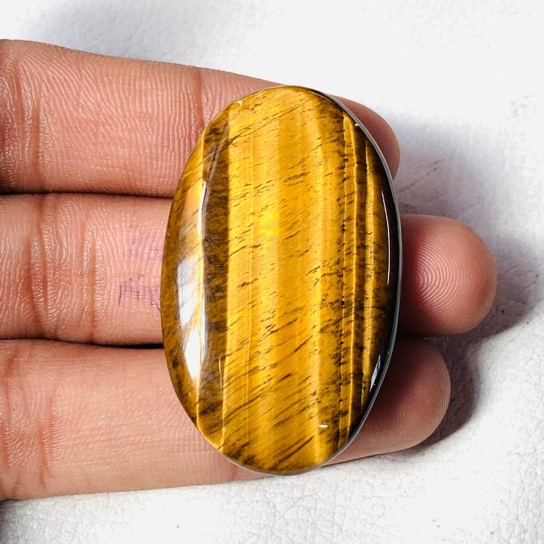 Cabochon œil de tigre haut de gamme de forme ovale pour joaillerie - 2