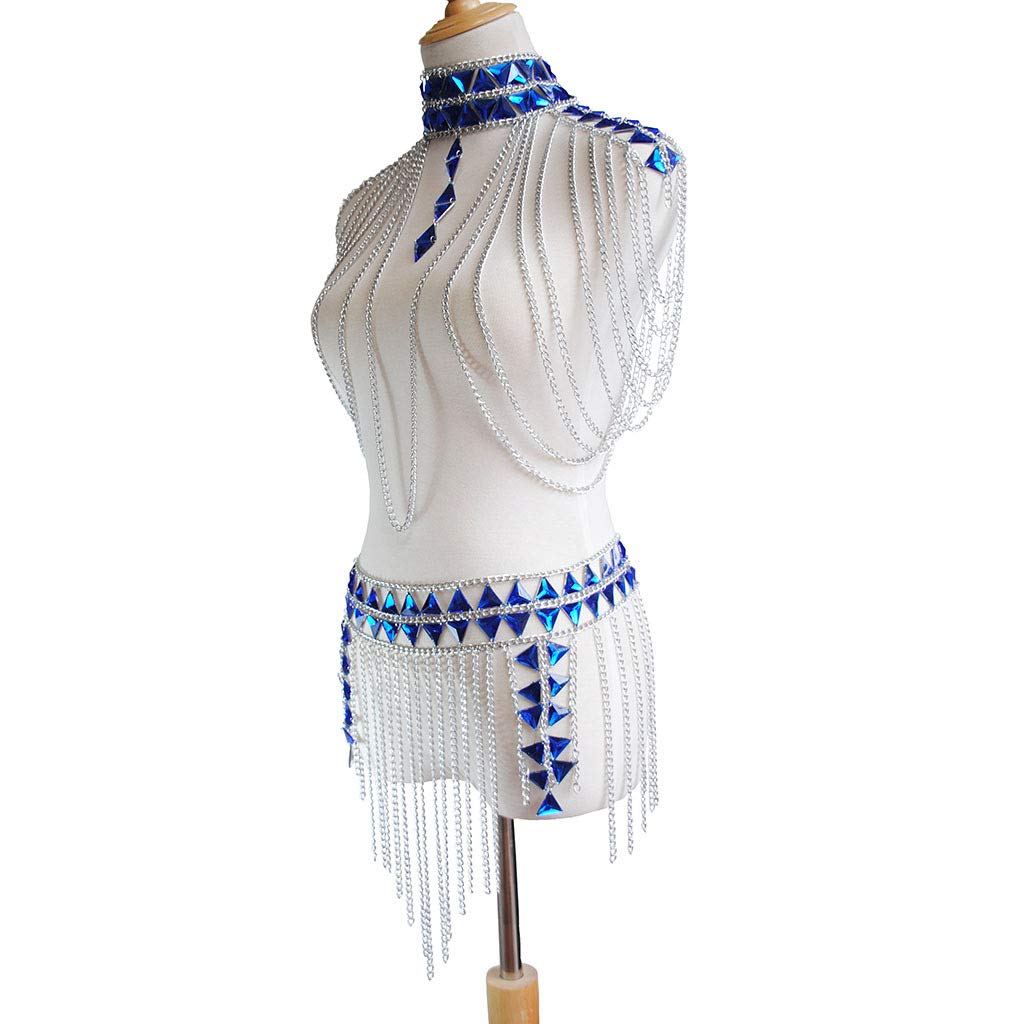 Connie Cloris Women's Sexy Suit Body Chain: F-Silvery Colour