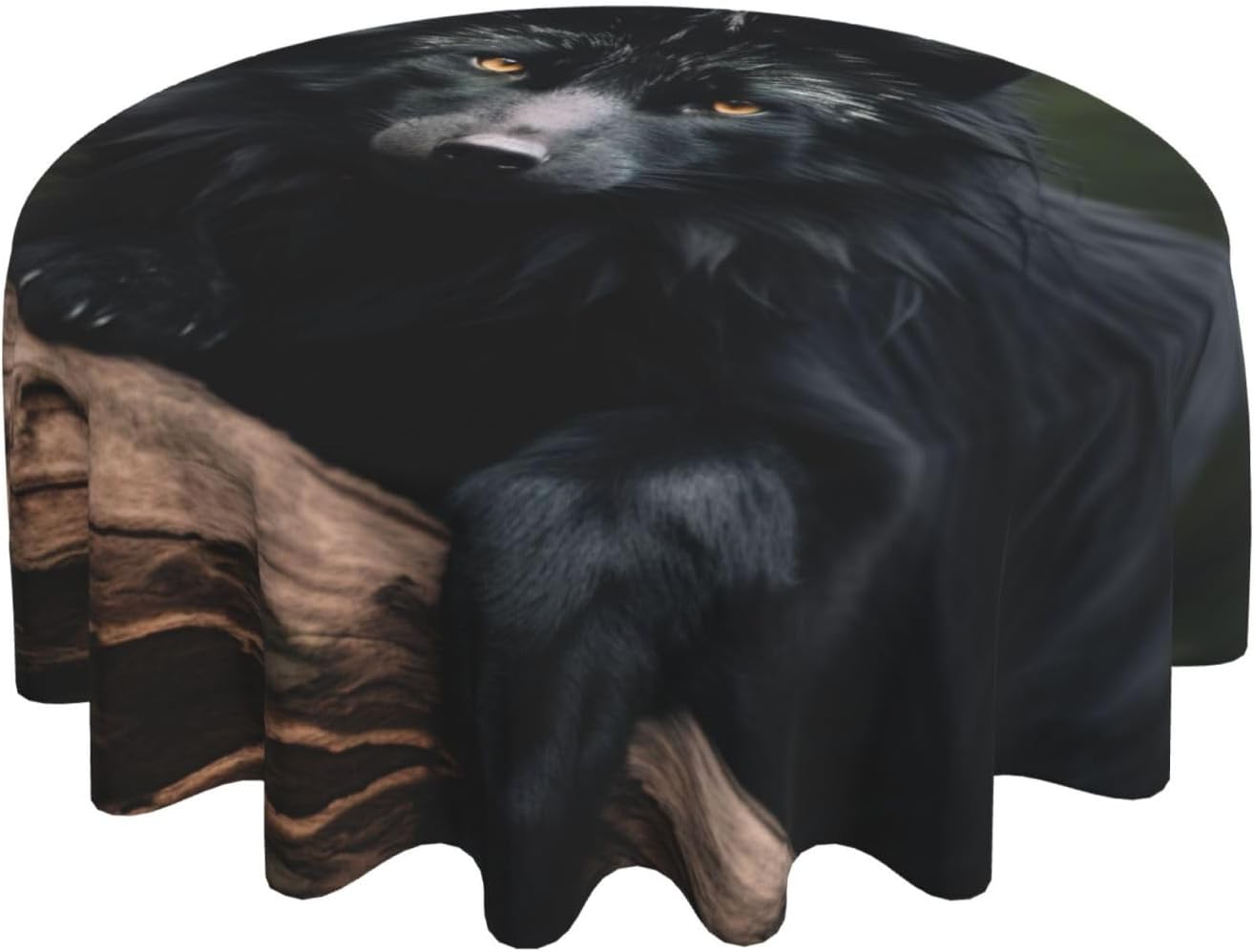 Black Beaver1 Print Wrinkle Free Dining Table Cover for Birthday Party Farmhouse Tablecloths Up to 60 x 60 Inches