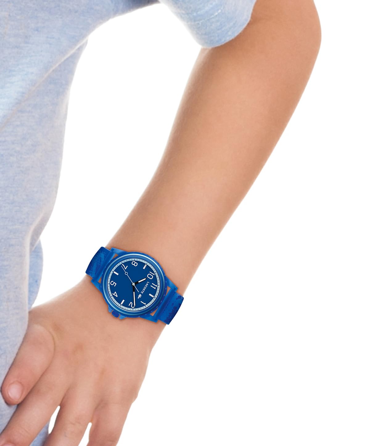 Lacoste Rider analogowy zegarek dziecięcy, mechanizm kwarcowy, wodoodporny, silikonowy pasek, unisex, prezent dla chłopców i dziewcząt, NIEBIESKI, pasek