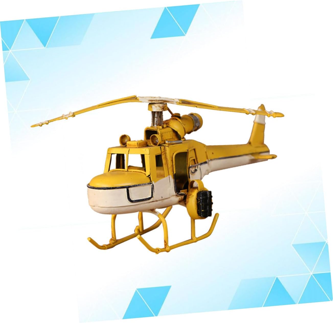 Retro Iron Biplane Model Craft for Home and Office Decor Vintage Yellow Airplane Ornament for Display Aviation Enthusiasts and Collectors