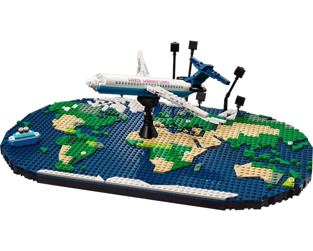 LEGO Wspomnienia z podróży, Zestaw Kreatywny dla Całej Rodziny, Mapa Świata do Zbudowania, Ciekawa Dekoracja Ścienna i Ozdoba do Salonu, Pomysł na Prezent dla Nastolatków i dla Podróżników, 41838