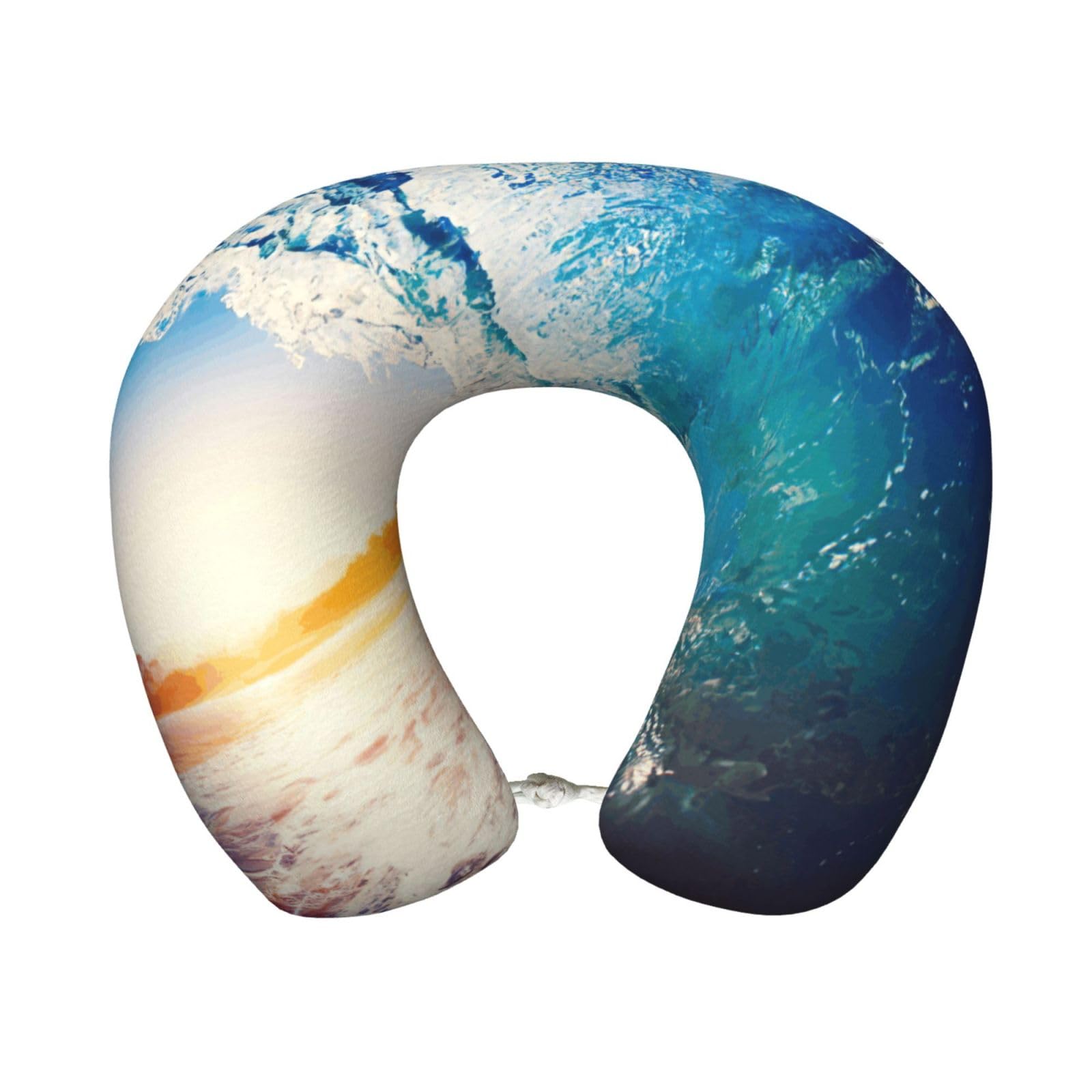 yagDAA Sunset Sea Surfing Seascape Print U-Shape Travel Neck Pillows Memory Foam Neck Pillow For Airplane Car Office Sleeping Rest