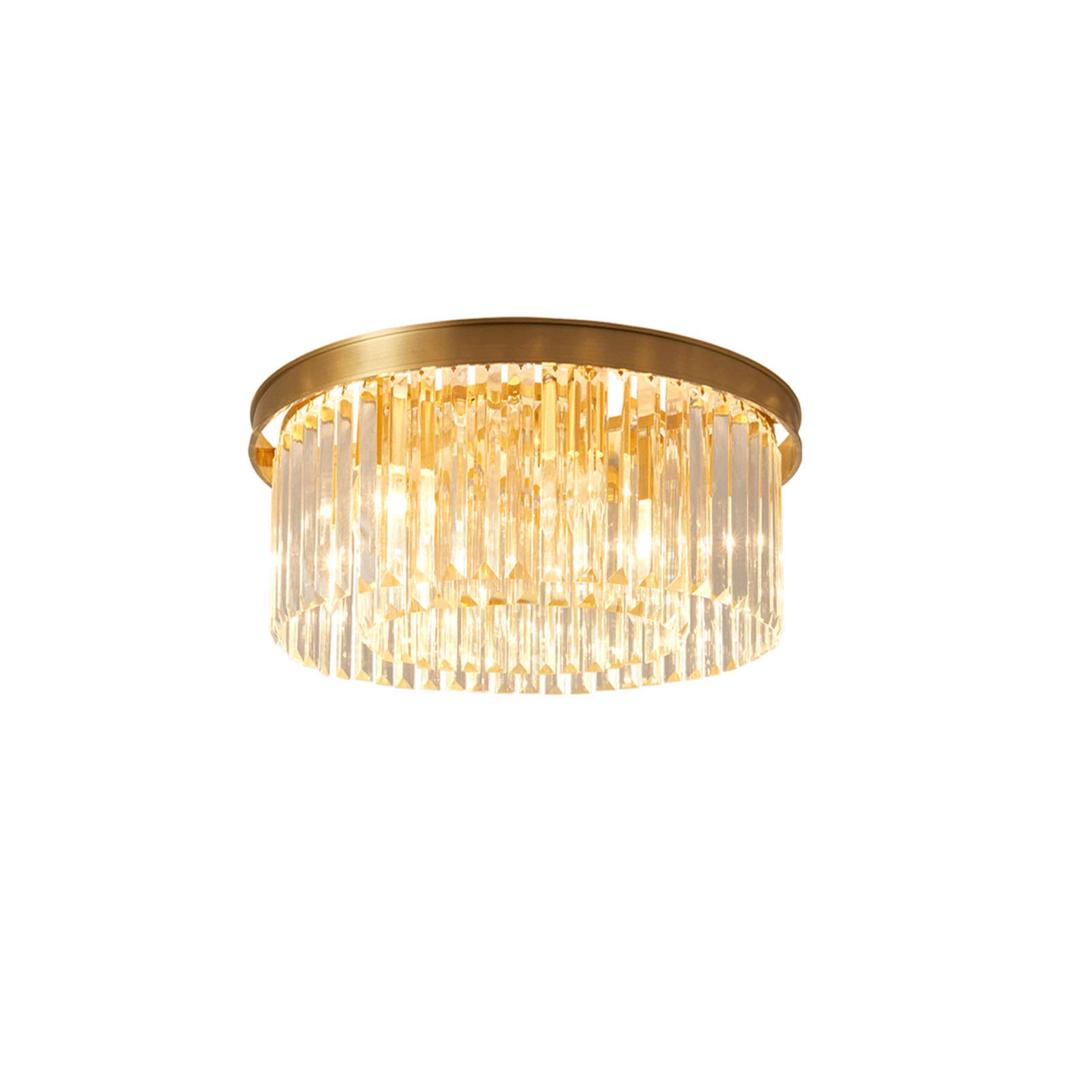 Lustre moderne en cristal K9 or, grand plafonnier LED encastré 80 cm