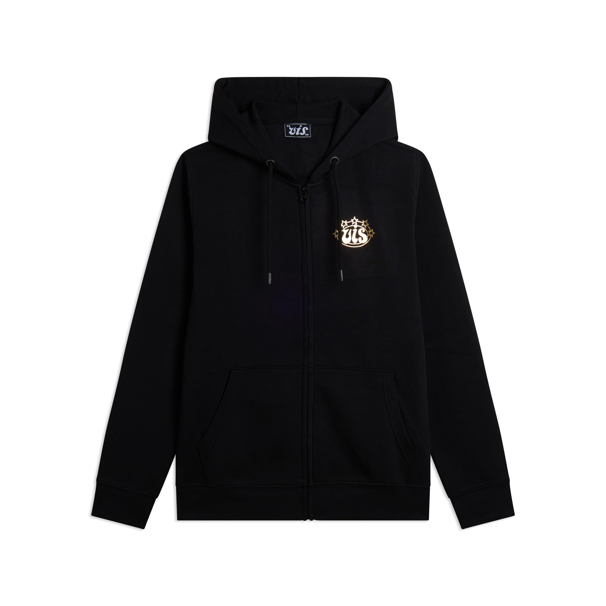 FREDDY - Felpa Unisex con Cappuccio E Zip con Logo Oro Vis, 80% Cotone 20% Poliestere