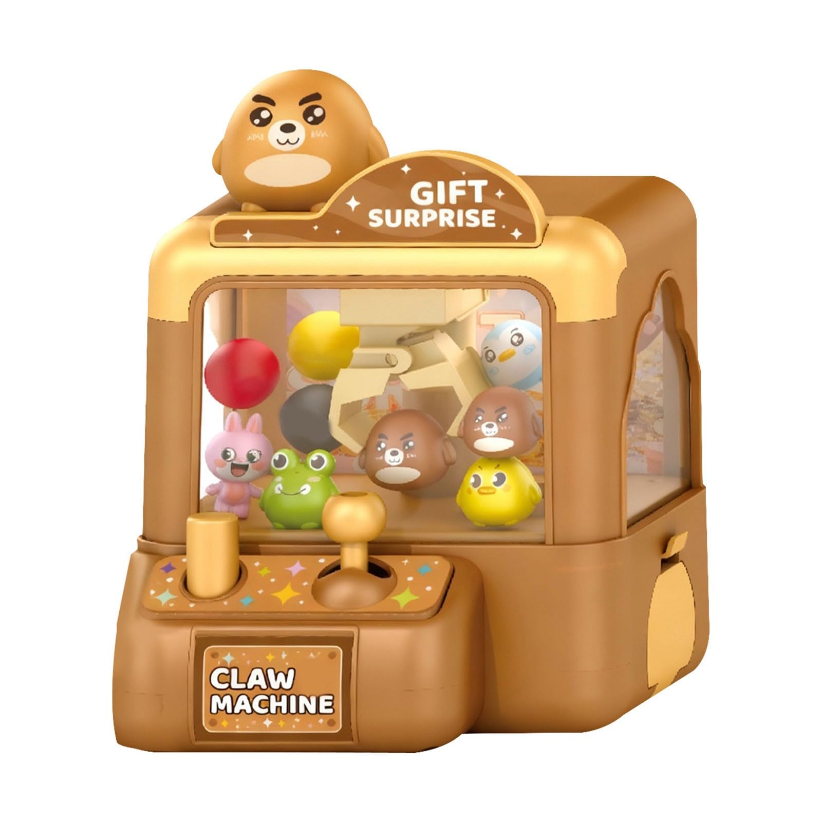 Claw Machine & Capsule Gashapon Machine, Mini Fun Interactive Desktop Game with Cute Animal, Portable Surprise Gift for Home Office Stress Relief