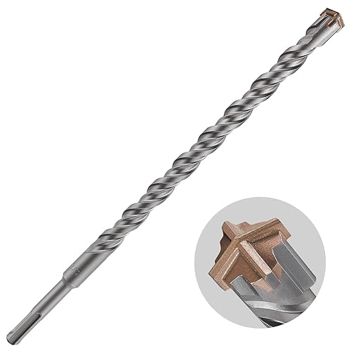 Miniatura 37 de Broca para hormigón, 3 piezas de 1/2 "x 10"-8" Material de carburo de doble rosca de tipo cruzado adecuado para hormigón, ladrillo, paredes