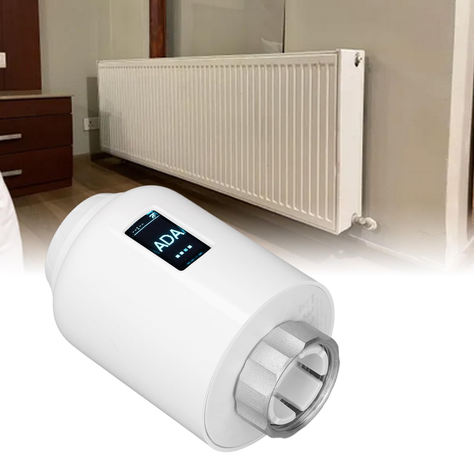 Valvola termostatica intelligente per radiatore, TVR602 Valvola termostatica manuale ABS Termostato intelligente per la regolazione della temperatura