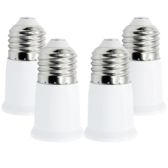 4 Pack E26 Socket Extender, 3CM/1.2 Inch E26 Light Bulb Extension Socket, Lamp Holder Adapter, Standard Medium Base Screw Converter