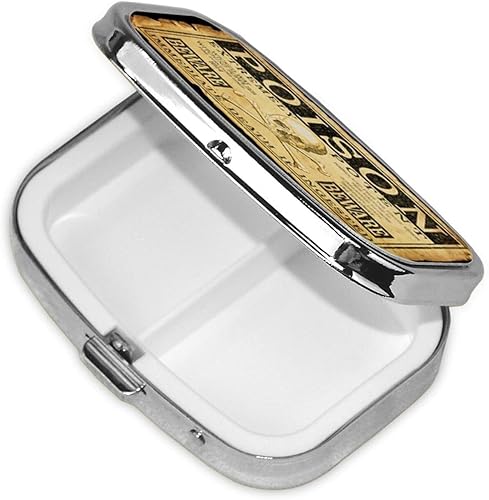 Miniatura 7 de Pastillero de metal con 2 compartimentos, portátil, compacto, para pastilleros, para billeteras de bolsillo, diario portátil, para medicina,