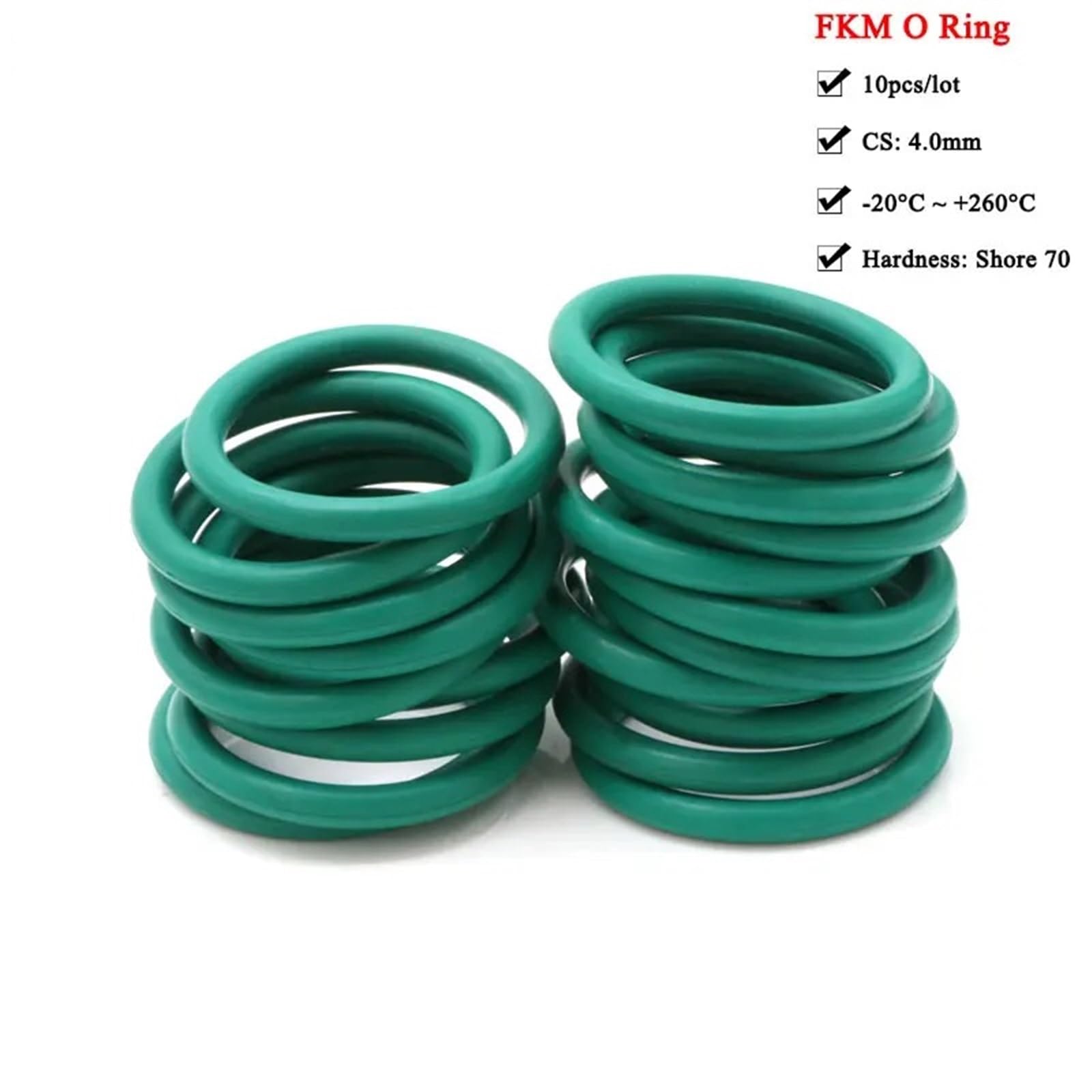 10 Stück O-Ring CS 4 mm Außendurchmesser 14~100 mm Dichtung Isolierung Öl O-Ring grün(OD 100mm ID 92mm)