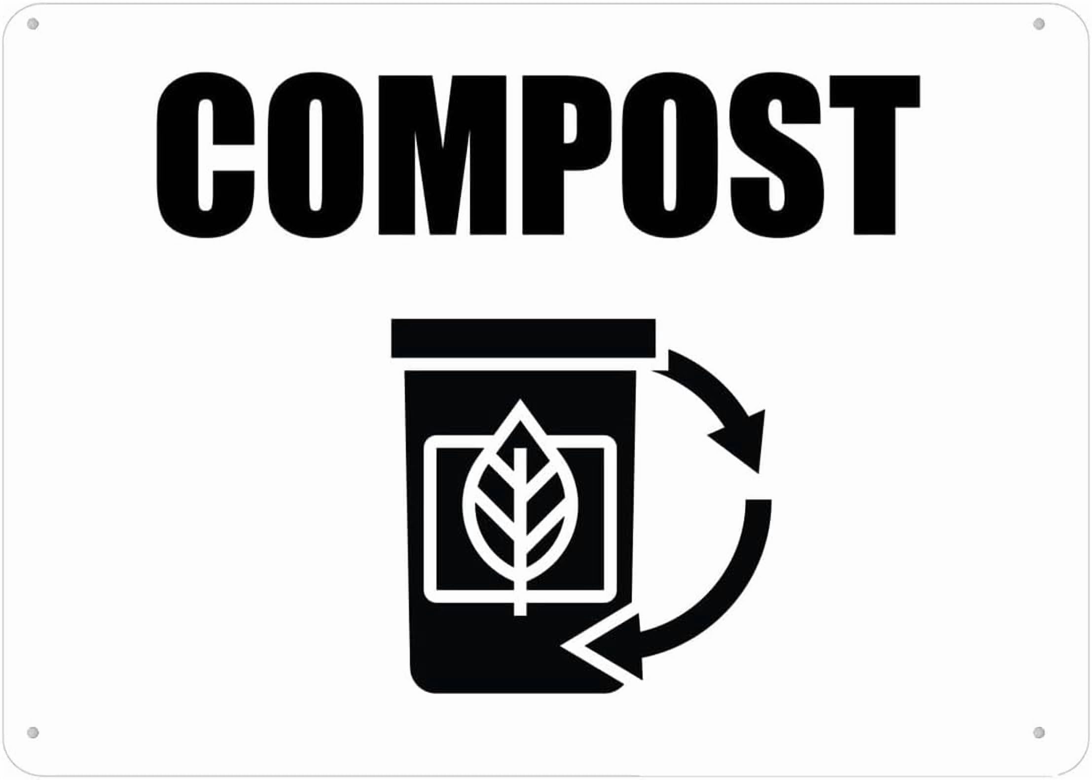 (2-Pack) Metal Tin Sign Compost Sign 8"X12" Rust Free Signs Outdoor, Sign For Home, Business, Yard