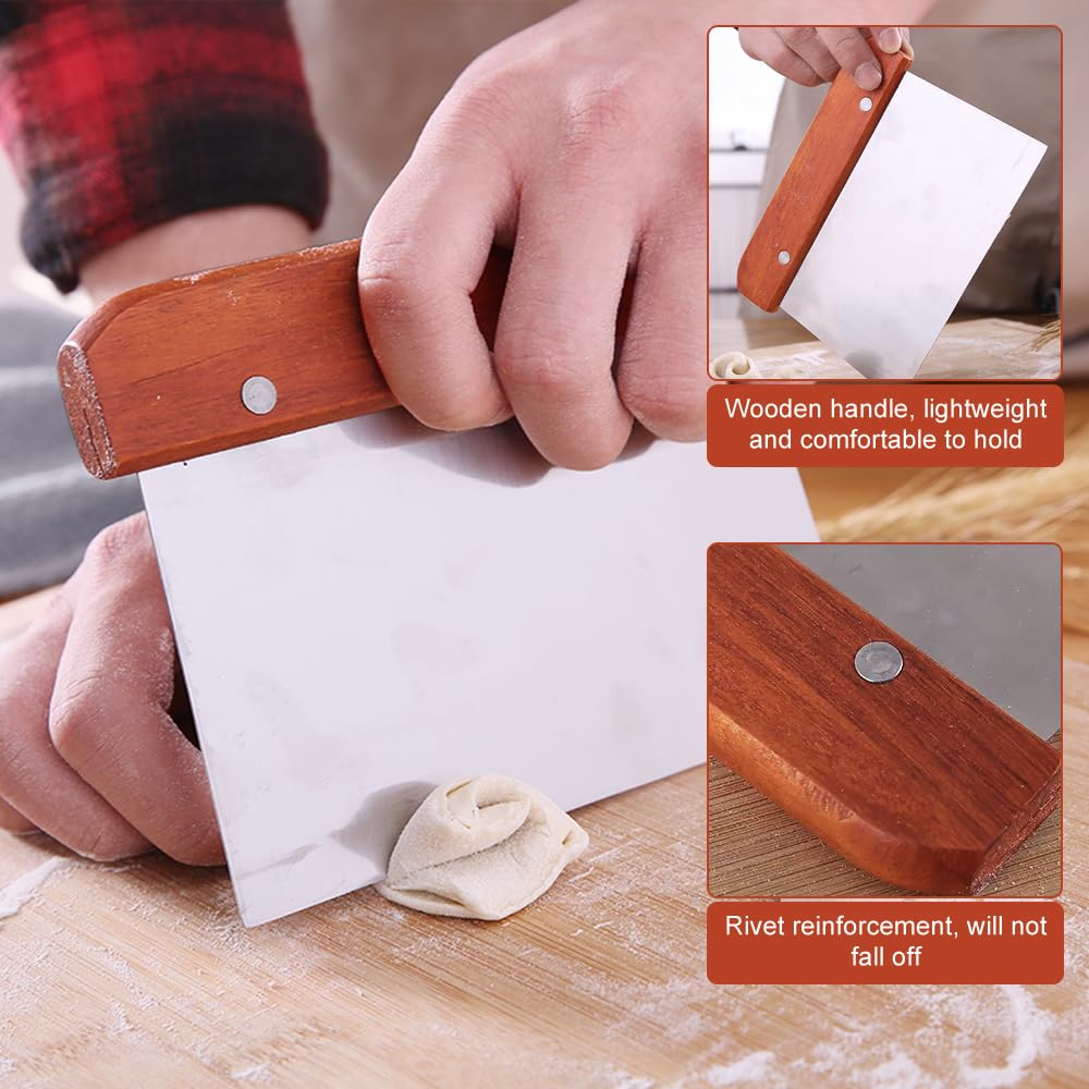 2 Raschietti Da Cucina In Acciaio Inox 15 Cm - Taglia Impasto Per Pasta, Pizza, Biscotti - Foto 2