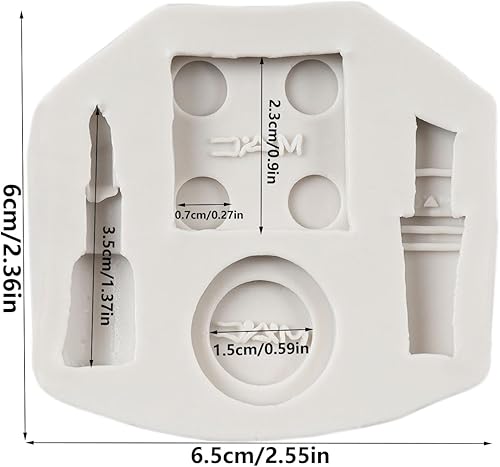 Miniatura 2 de QDMOLDS Moldes de silicona con temática de maquillaje, lápiz labial, sombra de ojos, fondant, para decoración de pasteles, decoración de cupcakes,