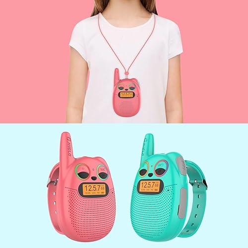 Miniatura 2 de Qniglo Walkie Talkies para niños, reloj walkie talkie recargable para niños, rango de 3 millas, espera de 7 días, VOX, pantalla LED retroiluminada,