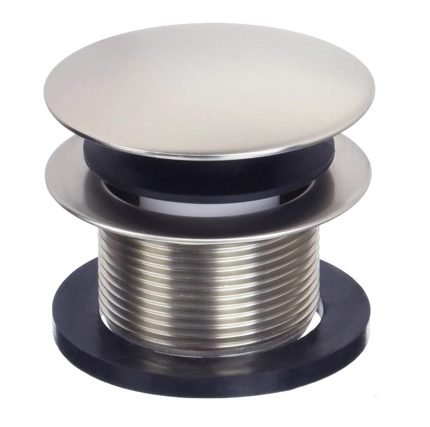 Westbrass D398R-07 Euro Style Full Cover ADA Approved 1-1/2-Inch NPSM Coarse Thread Tip-Toe Bath Drain, Satin Nickel