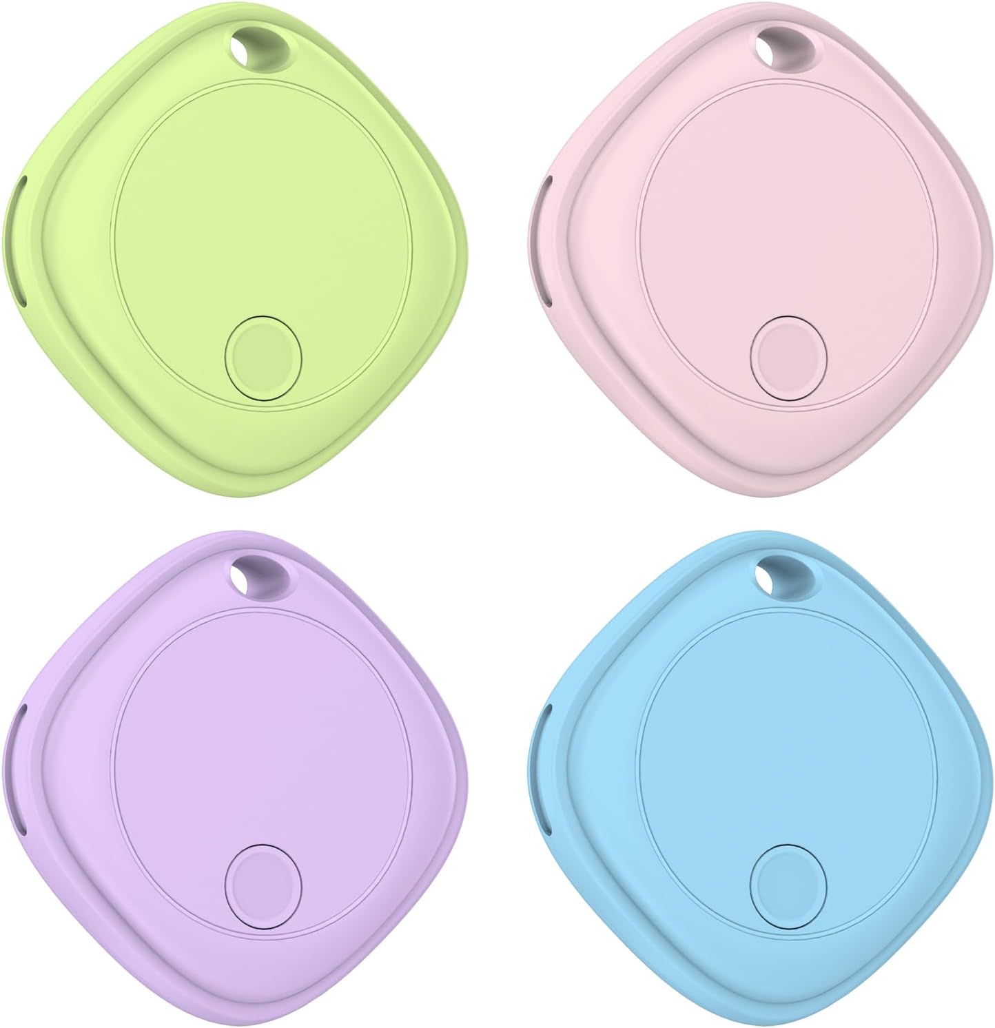 Air Tracker Tags-4 Pack, Bluetooth Tracker Works with Apple Find My APP (iOS Only), Bluetooth Smart Air Tag Keys Finder and Item Locator for Keys, Bags, Luggage, Wallet, Replaceable Battery