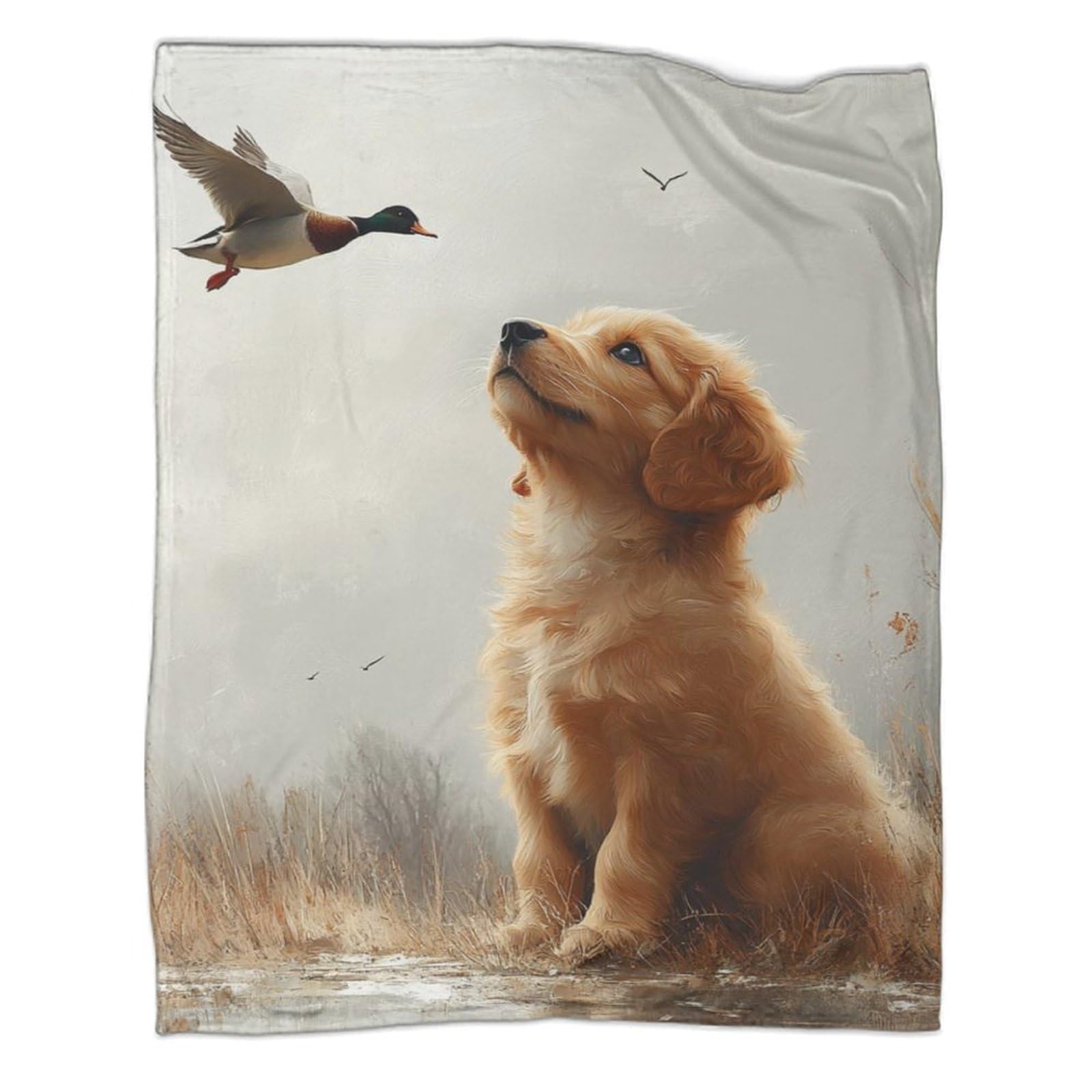 Plaid Golden Retriever en peluche pour vos soirées cocooning au salon