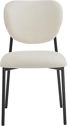 Miniatura 4 de Juego de 2 sillas de comedor, modernos juegos de mesa y sillas con patas de metal, cómoda silla de escritorio para cocina, sala de estar y asientos