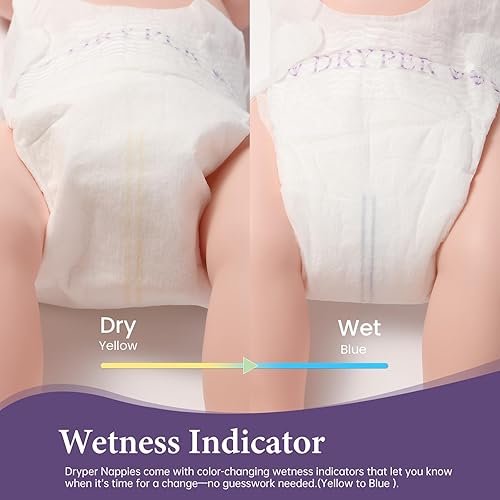 Miniatura 5 de Baby Diaper,DRYPER Disposable Diaper Newborn Nappies Size 4 (10-15kg), 3D Leak Guards & Wetness Indicator, Ultra-Soft & Thin,Fast Water Absorption,