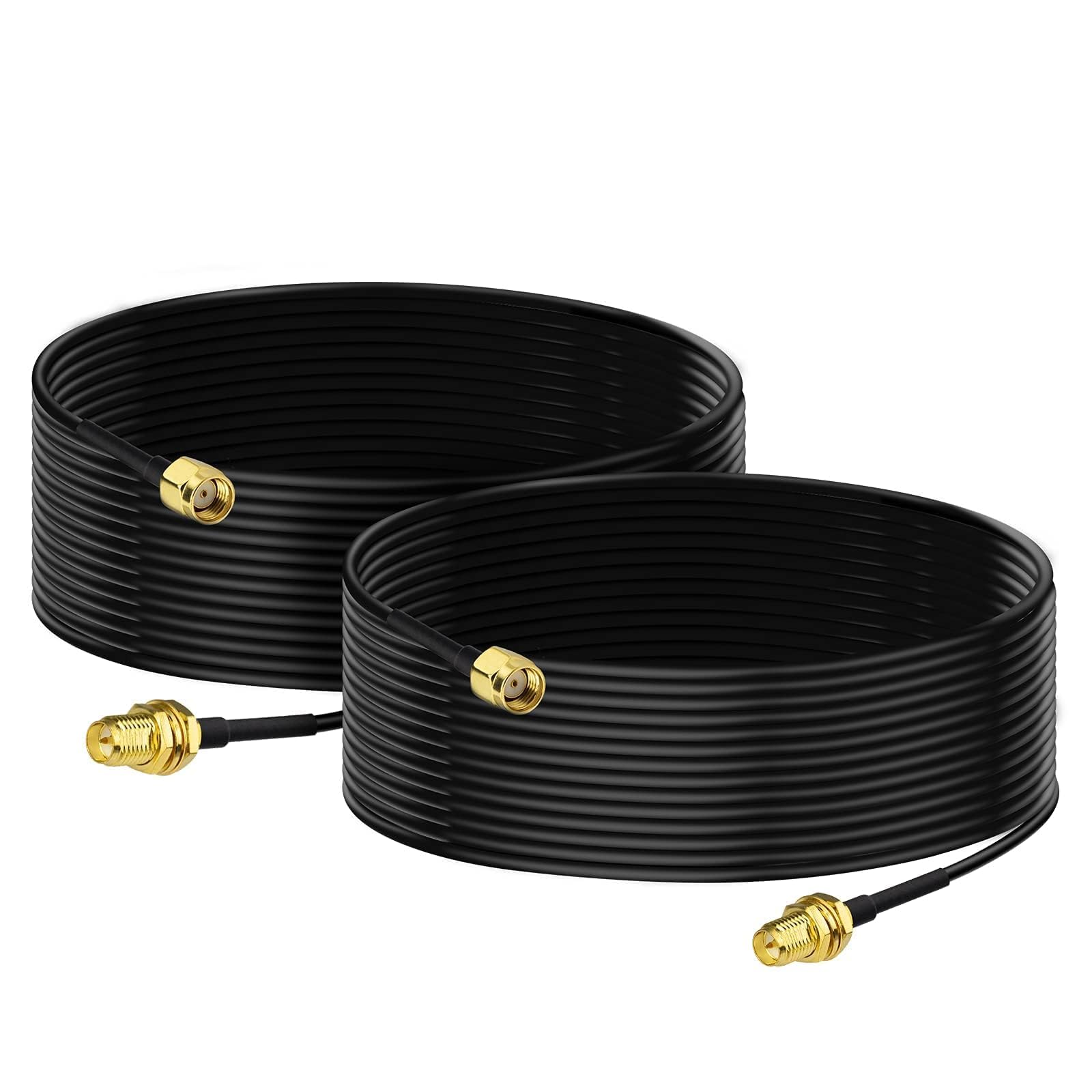 Bingfu Cavo RP-SMA Prolunga Antenna WiFi 5 m (2 Pacchi) Adattatore da RP-SMA Maschio a Femmina RG174 per Telecamera IP Router Adattatore WiFi Scheda di Rete Wireless Mini PCI Express PCIE