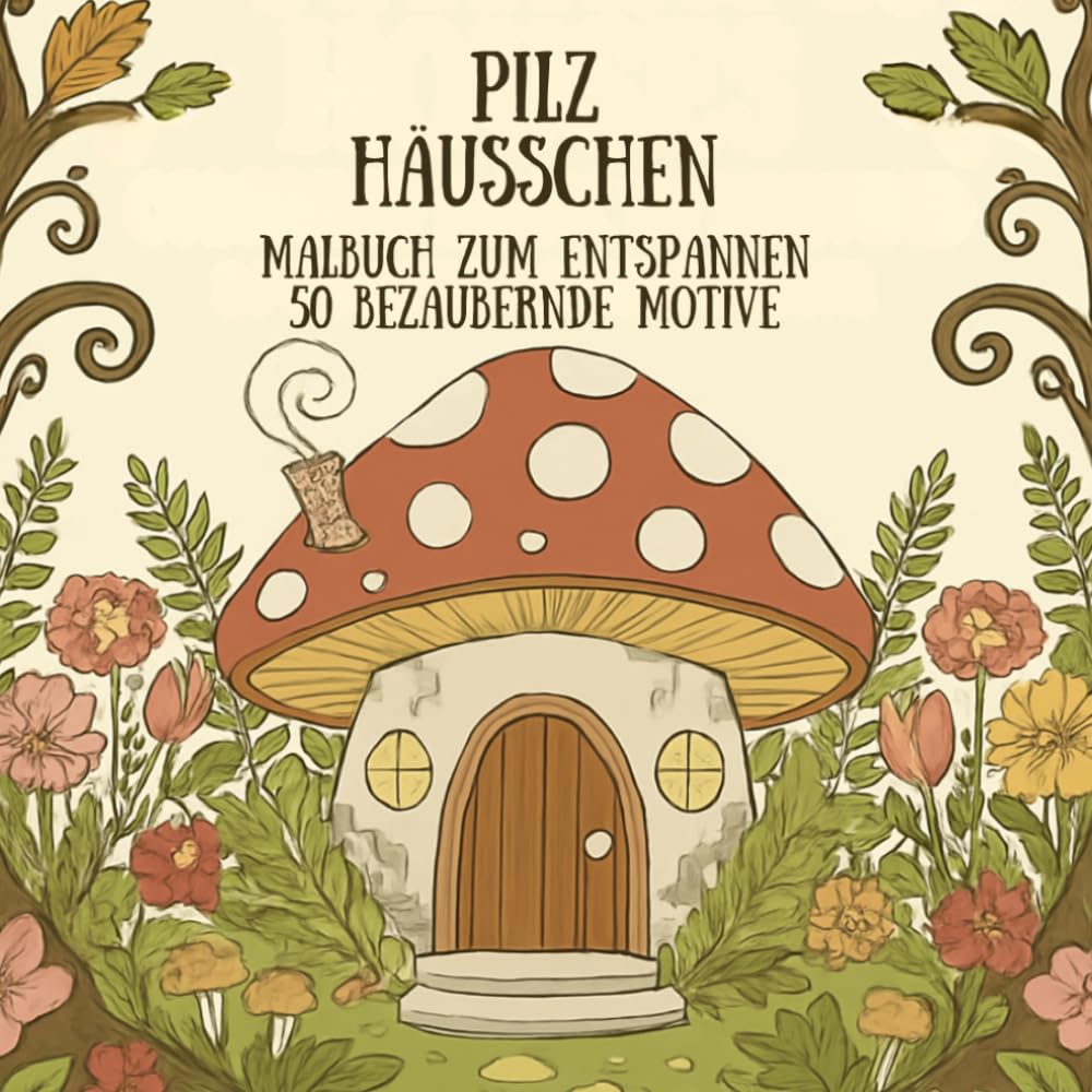 Malbuch für Erwachsene zum Entspannen – Pilzhäuschen: 50 bezaubernde Wald‑ und Fantasy‑Motive zum Ausmalen gegen Stress: Ausmalbuch mit 50 liebevollen ... Pilzhäuschen für Achtsamkeit & Kreativität