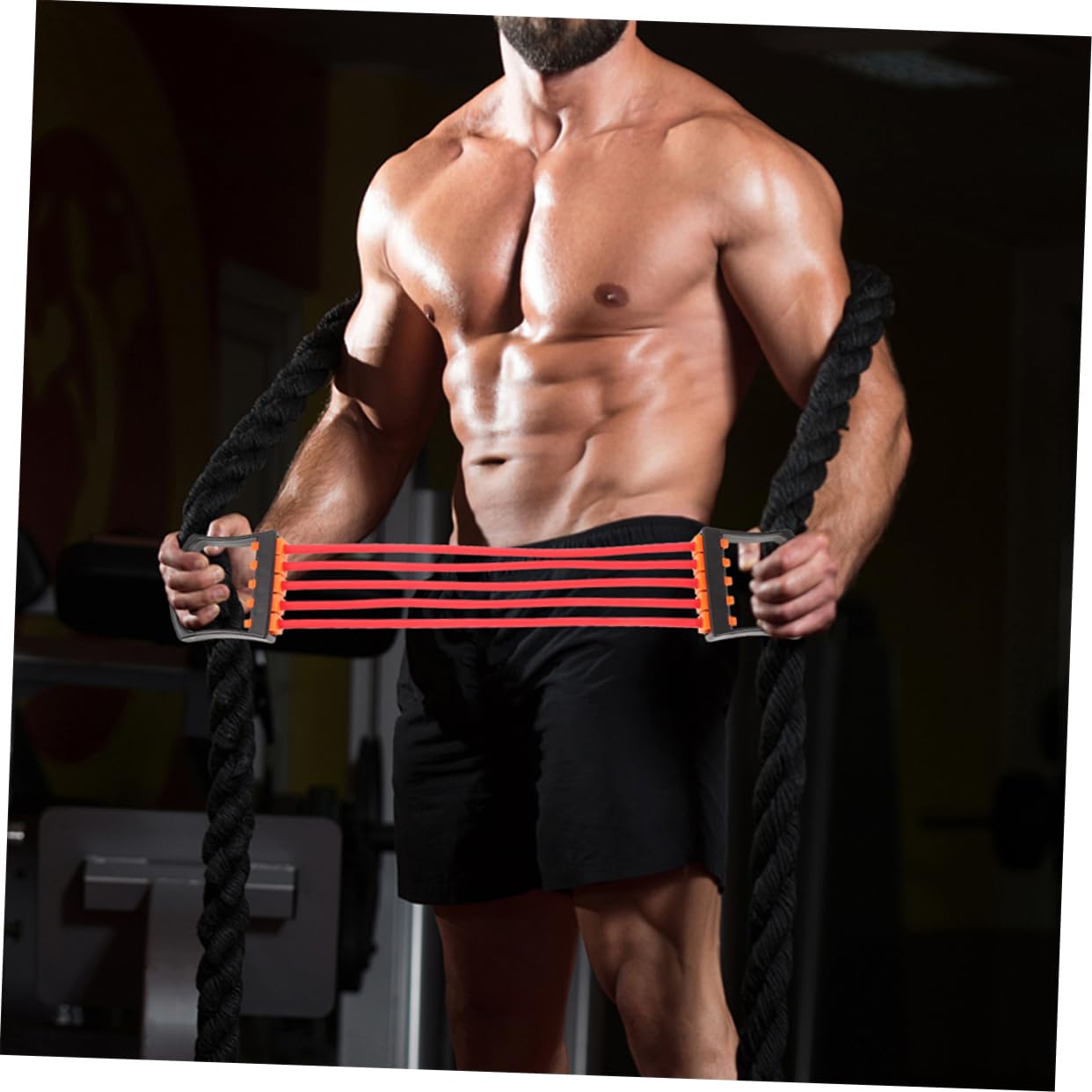 Elastico di Resistenza Fitness 2 Pezzi Tpe per Allenamento | Portatile per Uso Generale, Materiale Flessibile, Set Compatto da 2 Pezzi